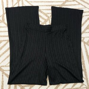 H&M Black stripe sheer long wide leg pants